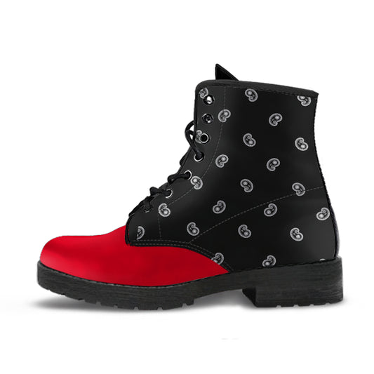 Men's Leather Bandana Boot - Red/Black