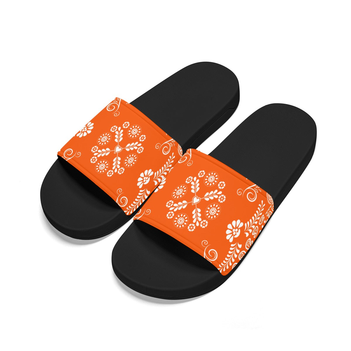 Bright Orange Bandana Slides