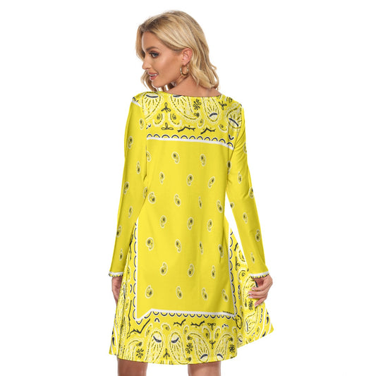 Crew Neck Dress - Yellow