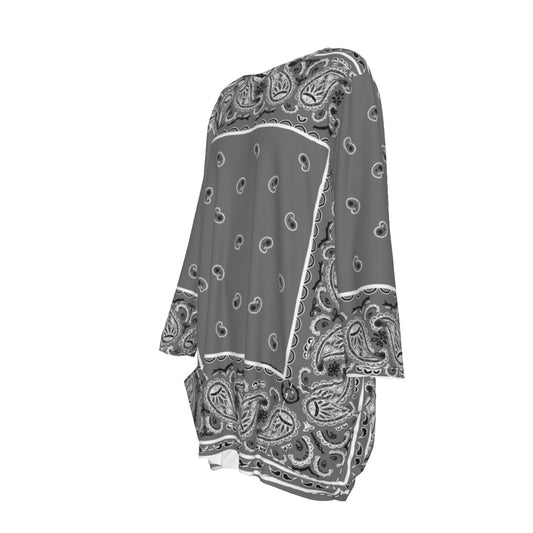 Crew Neck Dress Loose Fit - Gray