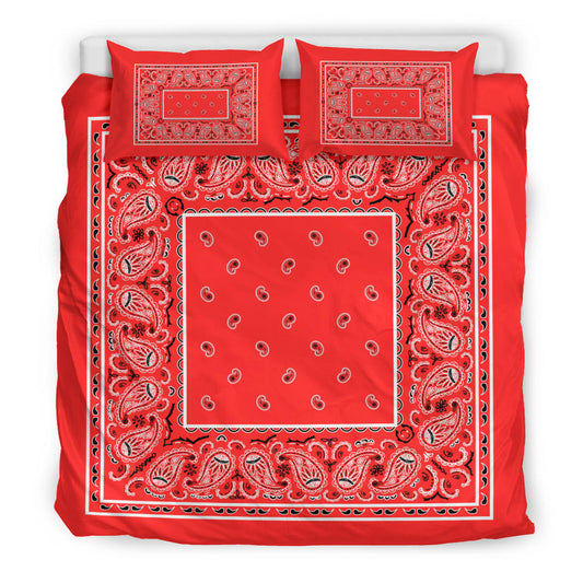 Duvet Set - Red Traditional Bandana w Shams