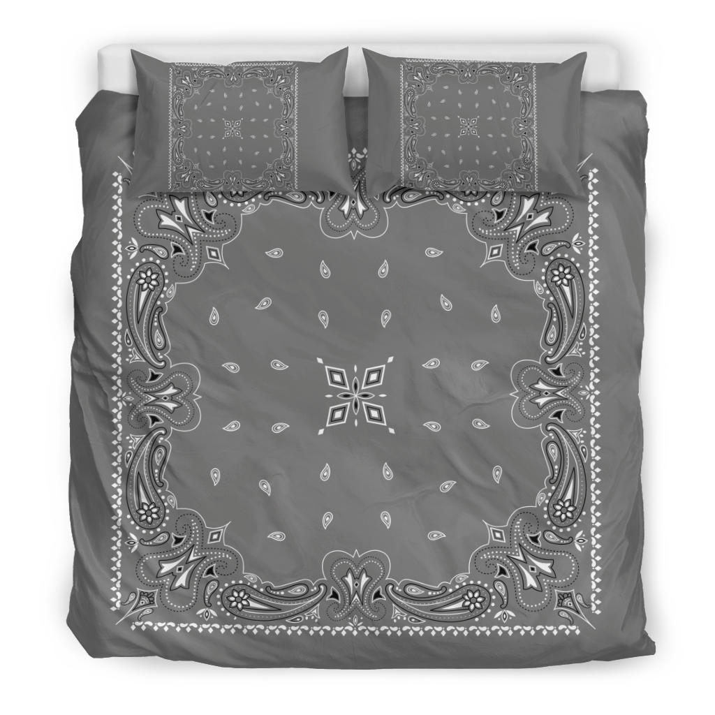 D3 Duvet Set - Traditional Gray Bandana w Shams