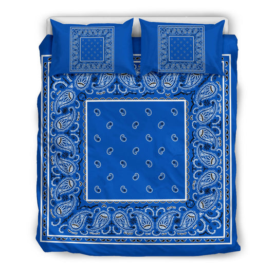 Duvet Cover Set - Blue and Black Bandana