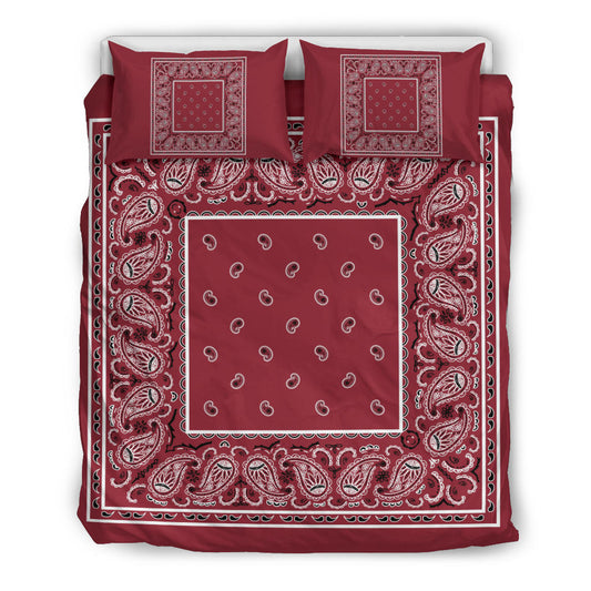 Duvet Cover Set - Traditional Maroon Bandana