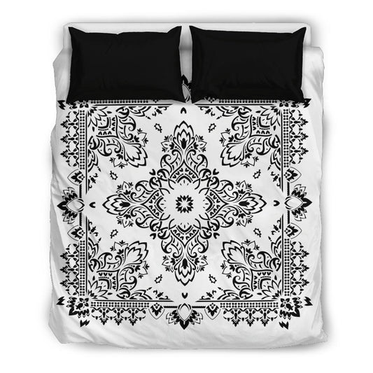 D2 Duvet Set - Black on White Bandana w Shams