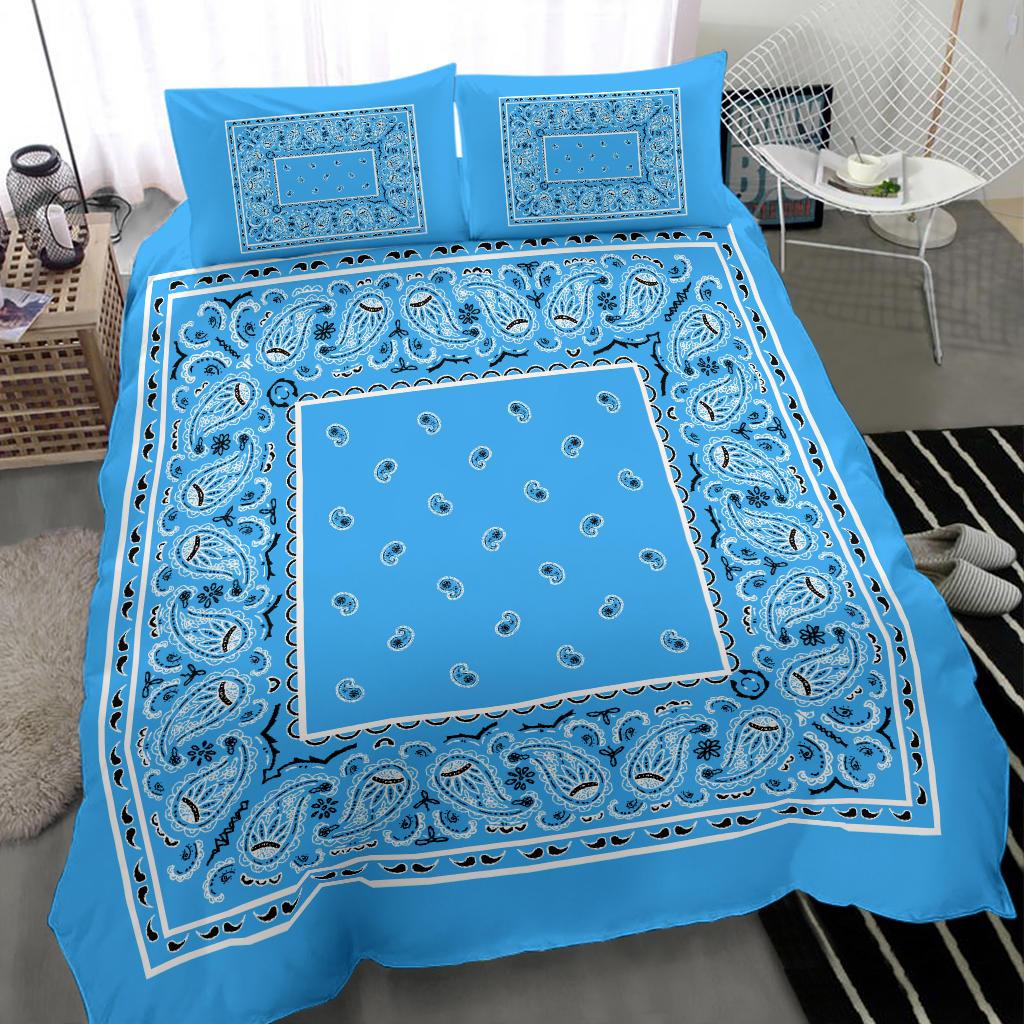 Duvet Set - Lt Blue Traditional Bandana W Shams