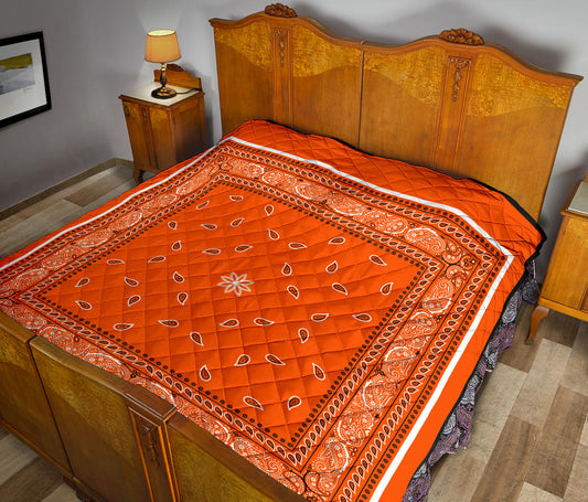 Quilt 4 Bright Orange Bandana Quilt
