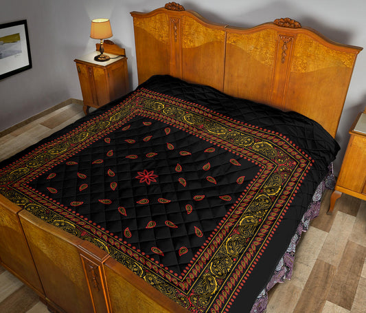 Quilt 4 Red Gold and Black Bandana Quilt