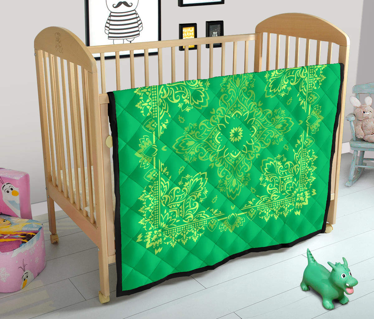 Quilt 3 Lime Green on Green Bandana Quilt