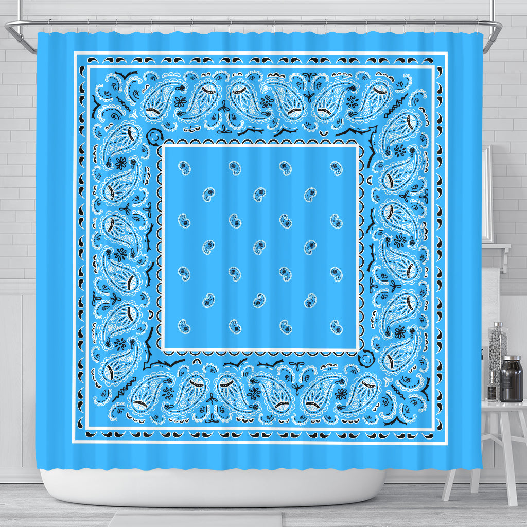 Shower Curtain - Classic Lt Blue Original Bandana