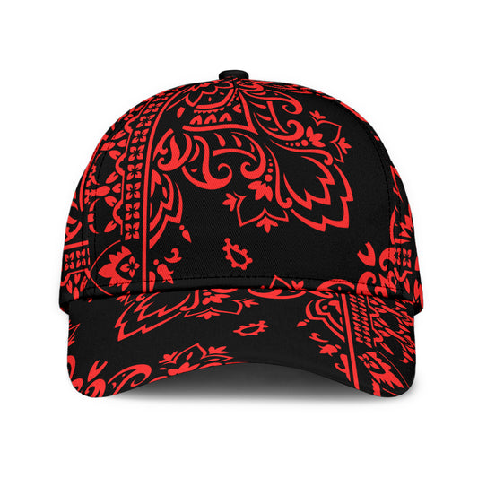 Classic Cap 2 - Red Black Bandana All Over Design
