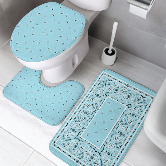 Bathroom Set - Baby Blue Bandana 3 Pieces