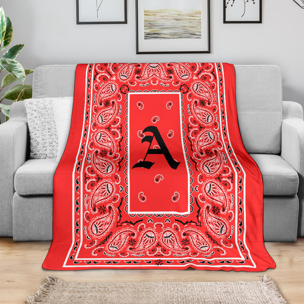 Red Ultra Plush Bandana Blanket - A oe