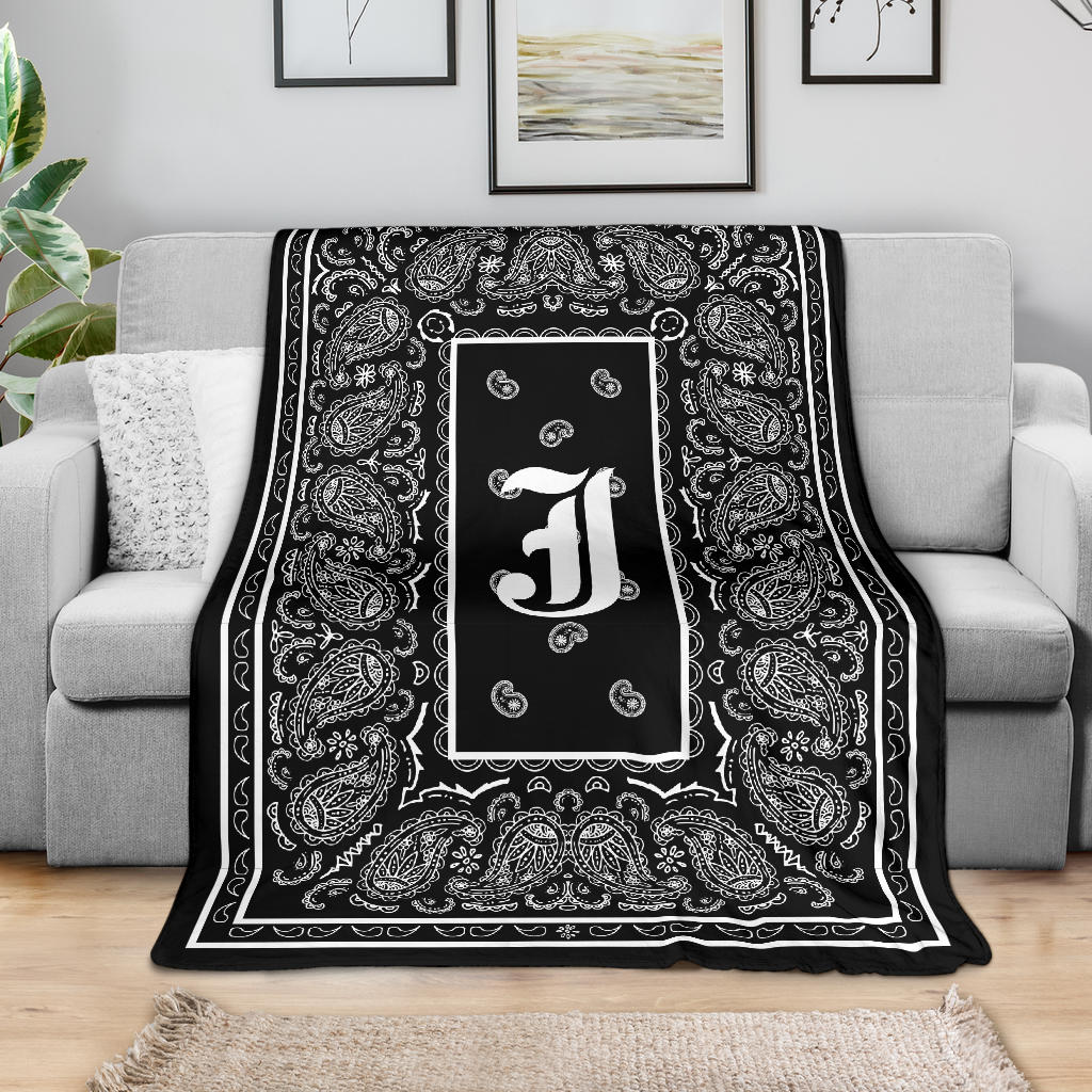 Black Ultra Plush Bandana Blanket - J oe
