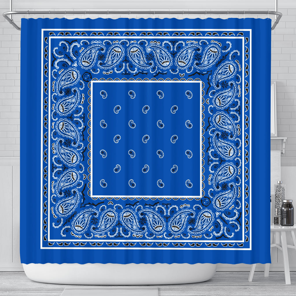 Shower Curtain - Classic Blue Original Bandana