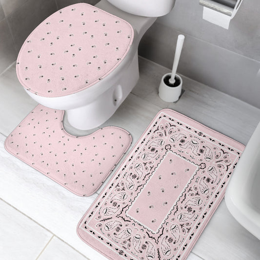 Bathroom Set - Lt Pink Bandana 3 Pieces