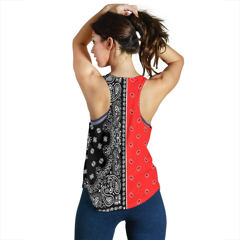 Women's Racerback Tank - Offset Red and Black