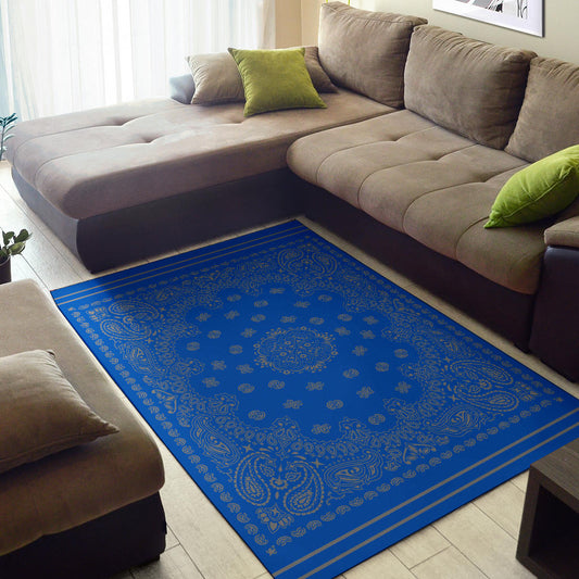 Area Rug 1 - Gray on Cobalt