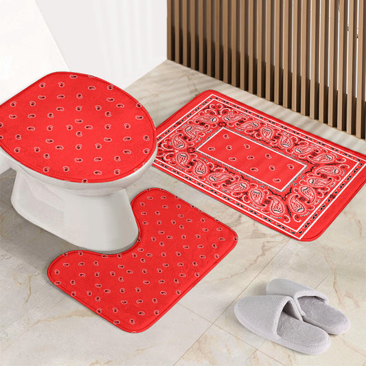 Bathroom Set - OG Red Bandana 3 Pieces