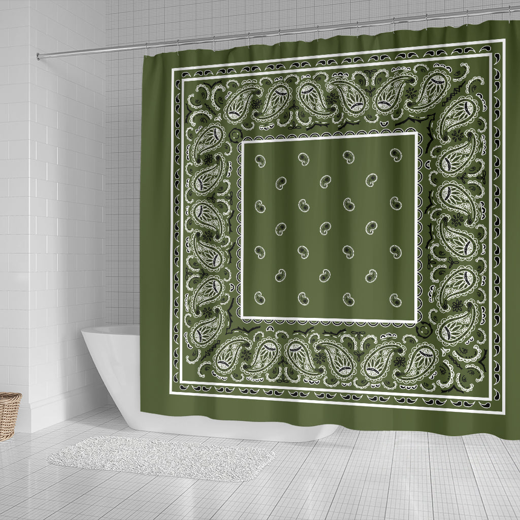 Shower Curtain - Army Green Original Bandana