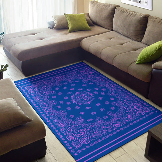 Area Rug One - Magenta on Cobalt