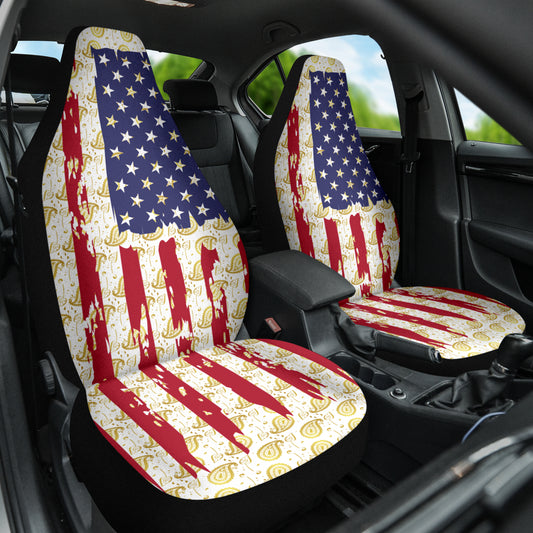 Paisley American Flag Car Seat Covers