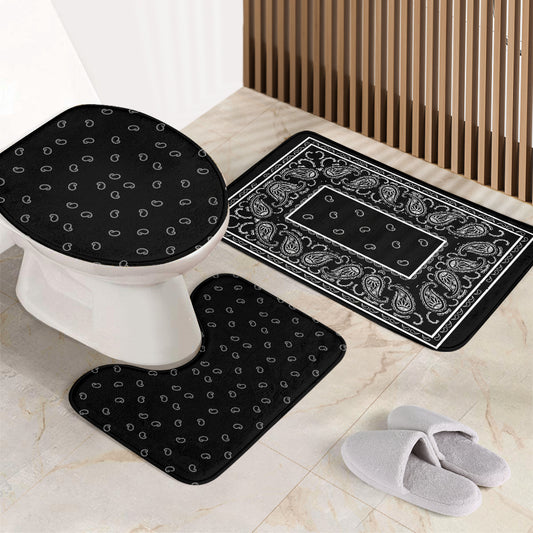 Bathroom Set - OG Black Bandana 3 Pieces