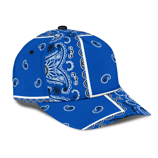 Classic Cap - Cobalt Blue Bandana Style