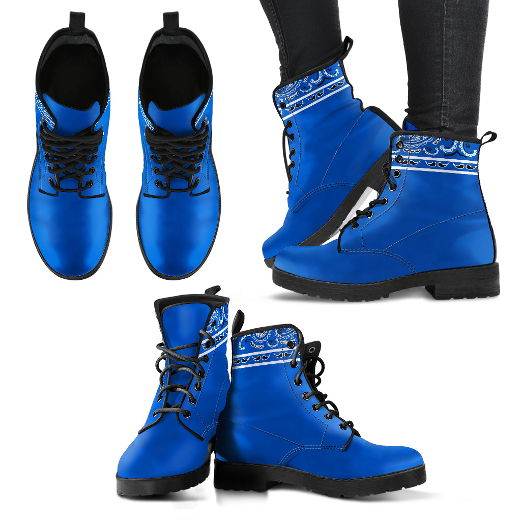 Banded Cobalt Leather Bandana Boot