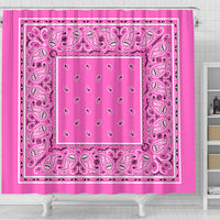 Shower Curtain - Bright Pink Classic Bandana