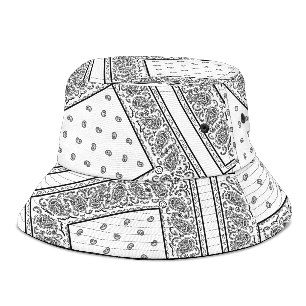 White Bandana Bucket Hat