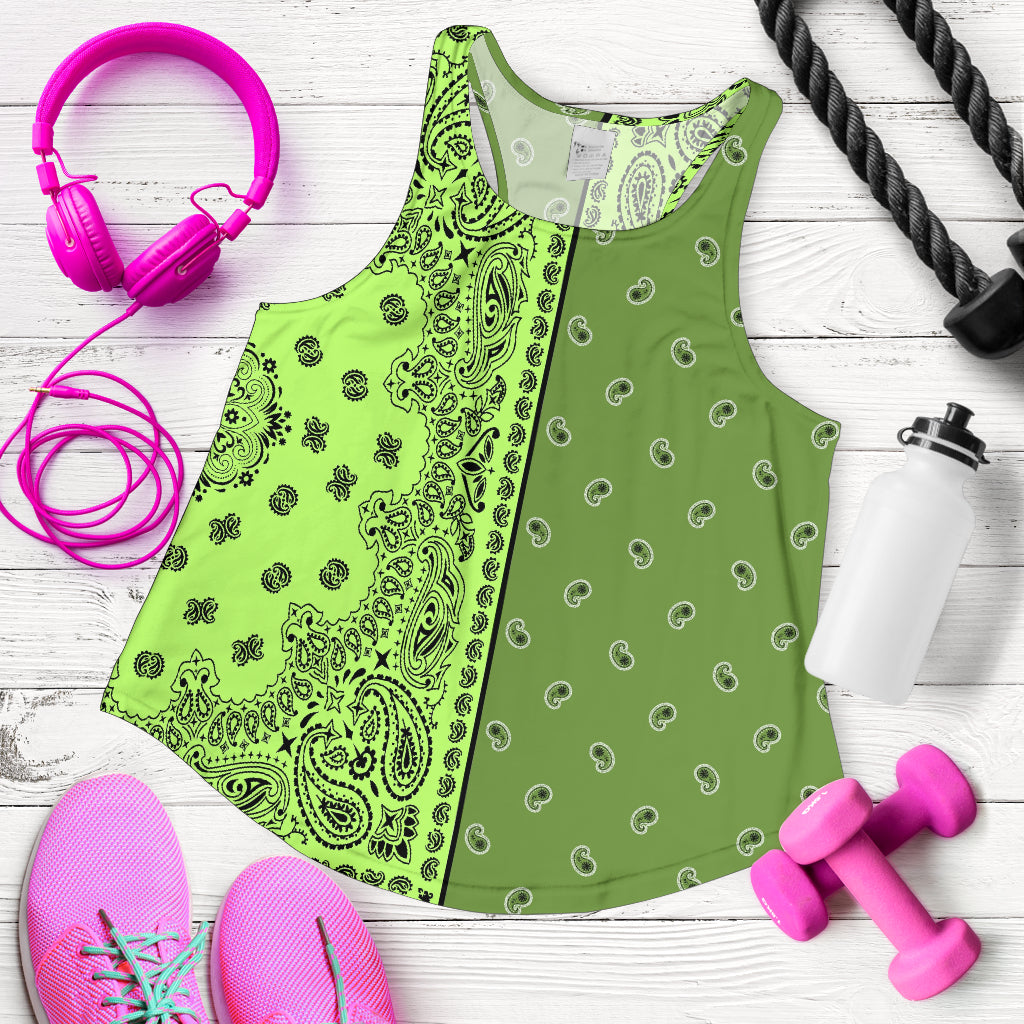 Women's Racerback Tank - Offset Greens