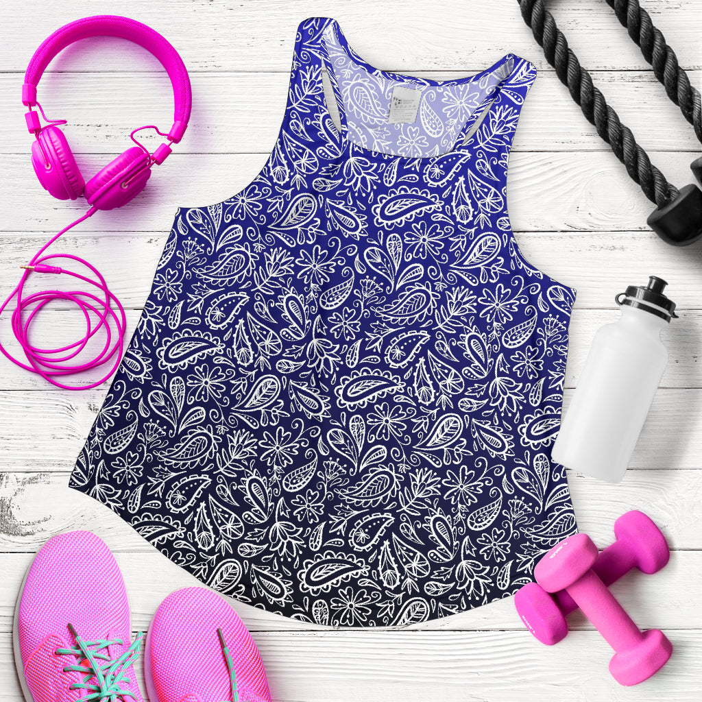 Women's Racerback Tank - Blue to Black