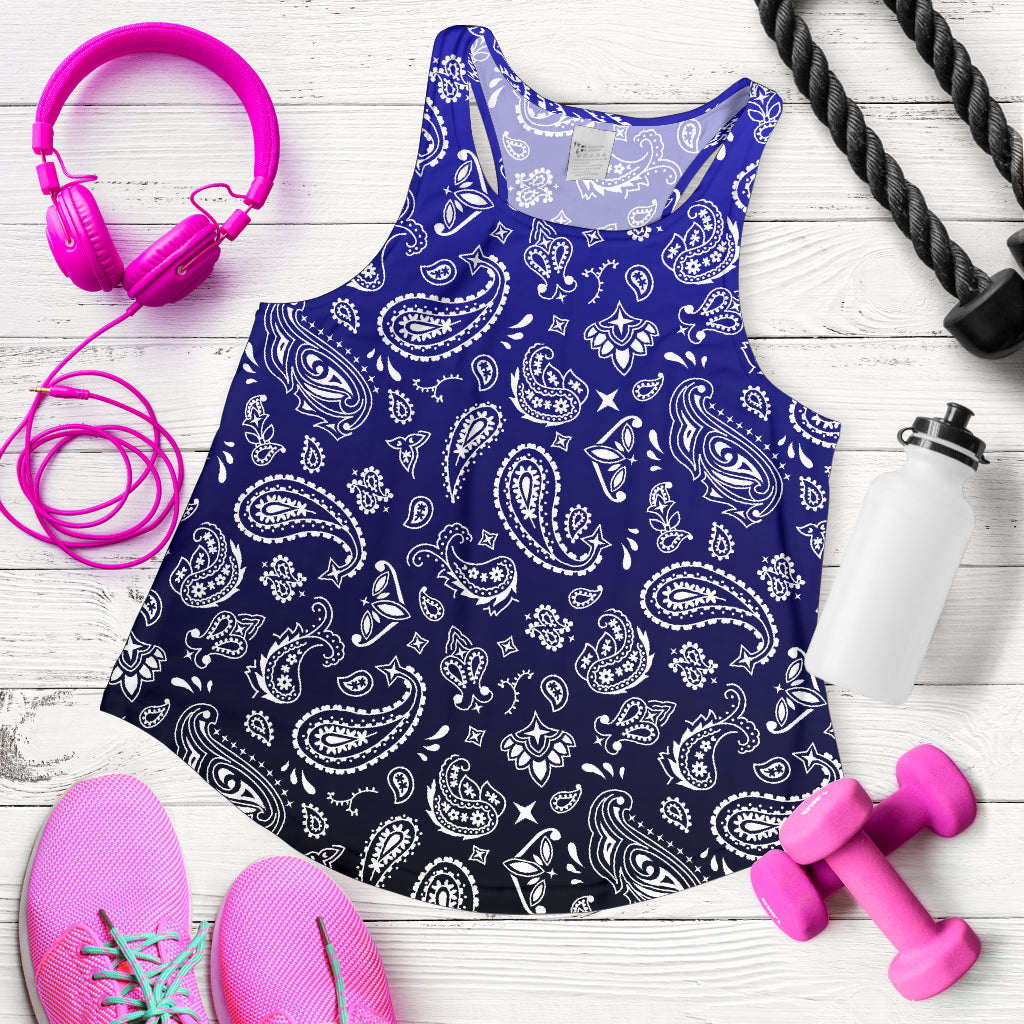Women's Racer Tank - Blue to Black