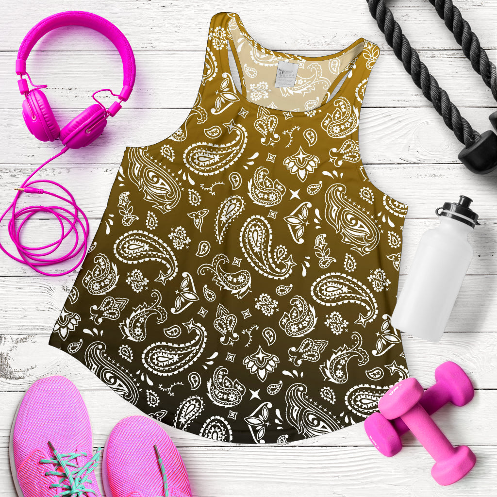 Women's Racerback Tank - Gold to Black