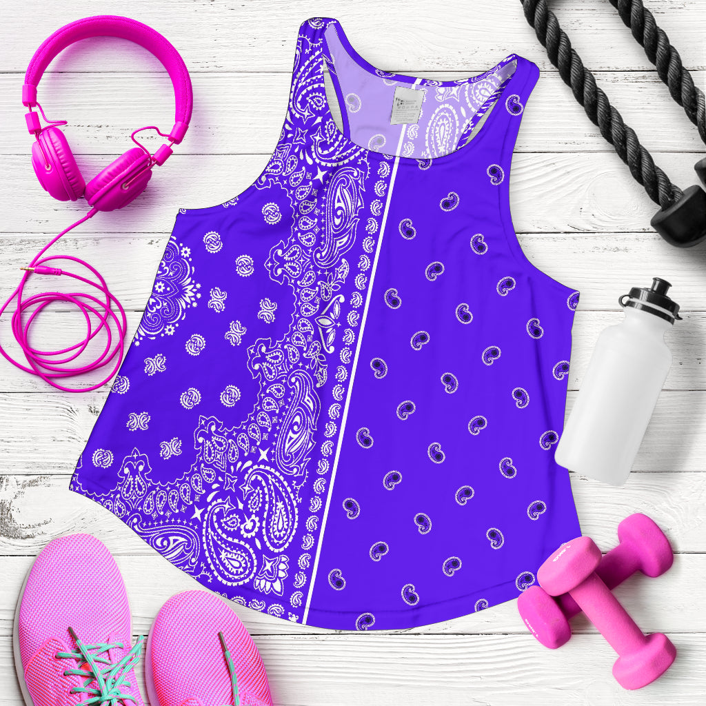 Women's Racerback Tank - Offset White on Violet