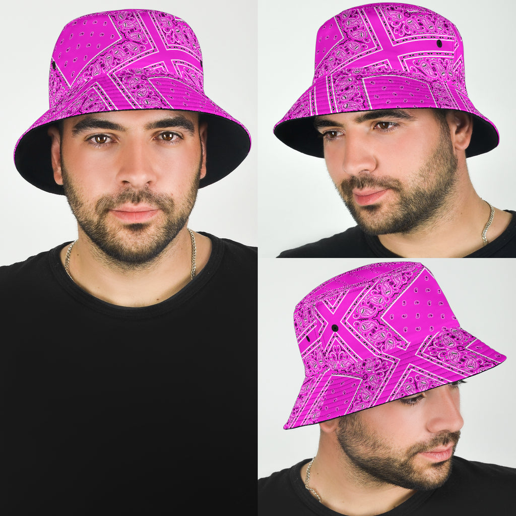 Abruptly Pink Bandana Bucket Hat