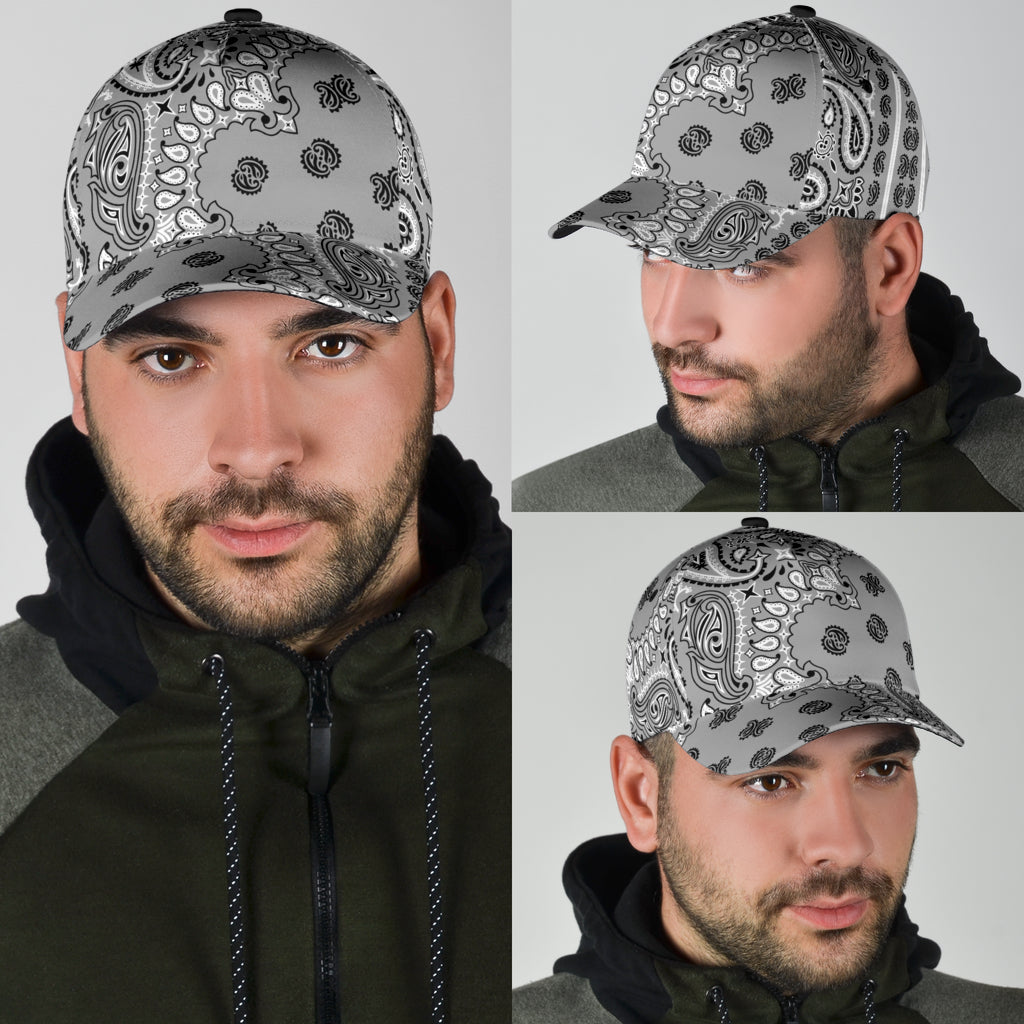 Classic Cap 2 - Black on Gray All Over Design
