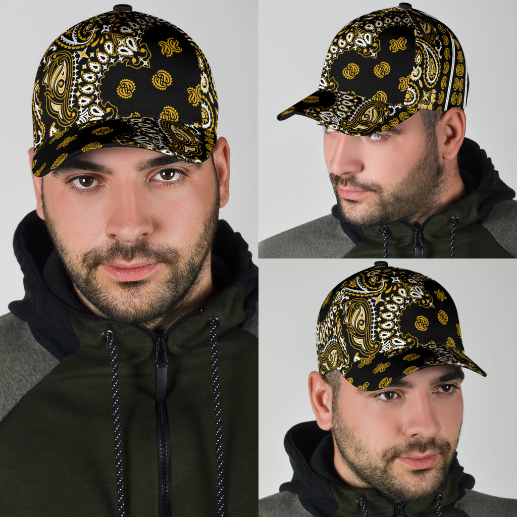Classic Cap 2 - Gold on Black All Over Design