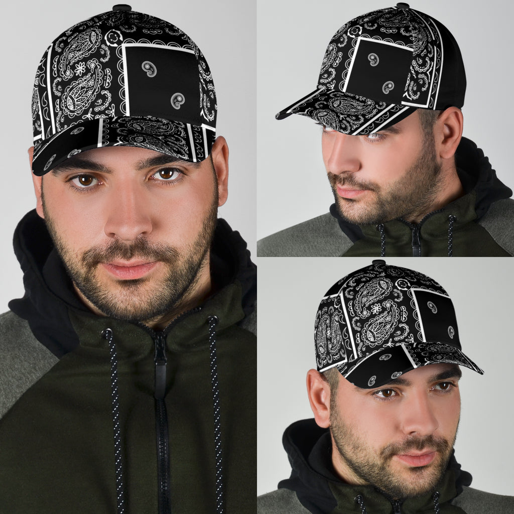 Classic Cap - White on Black - Squared