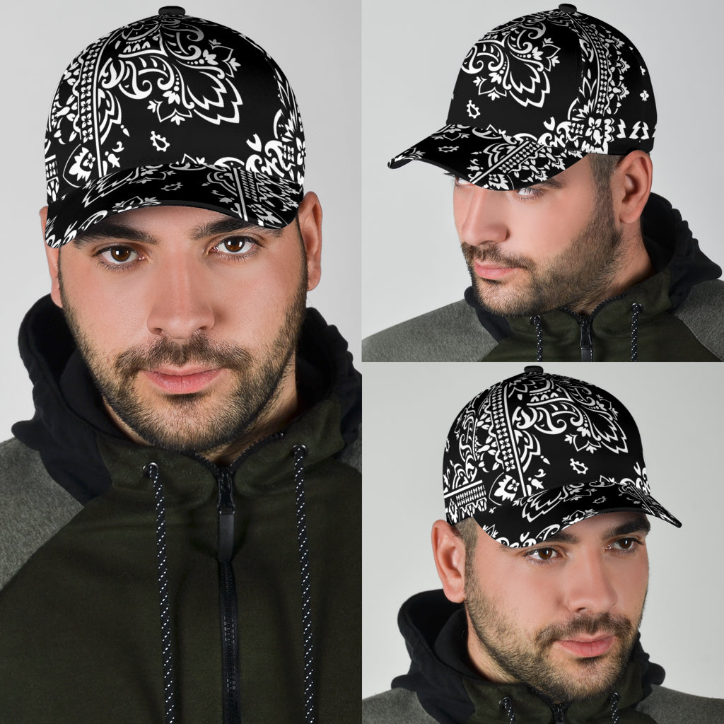 Classic Cap 3 - White Black All Over Design