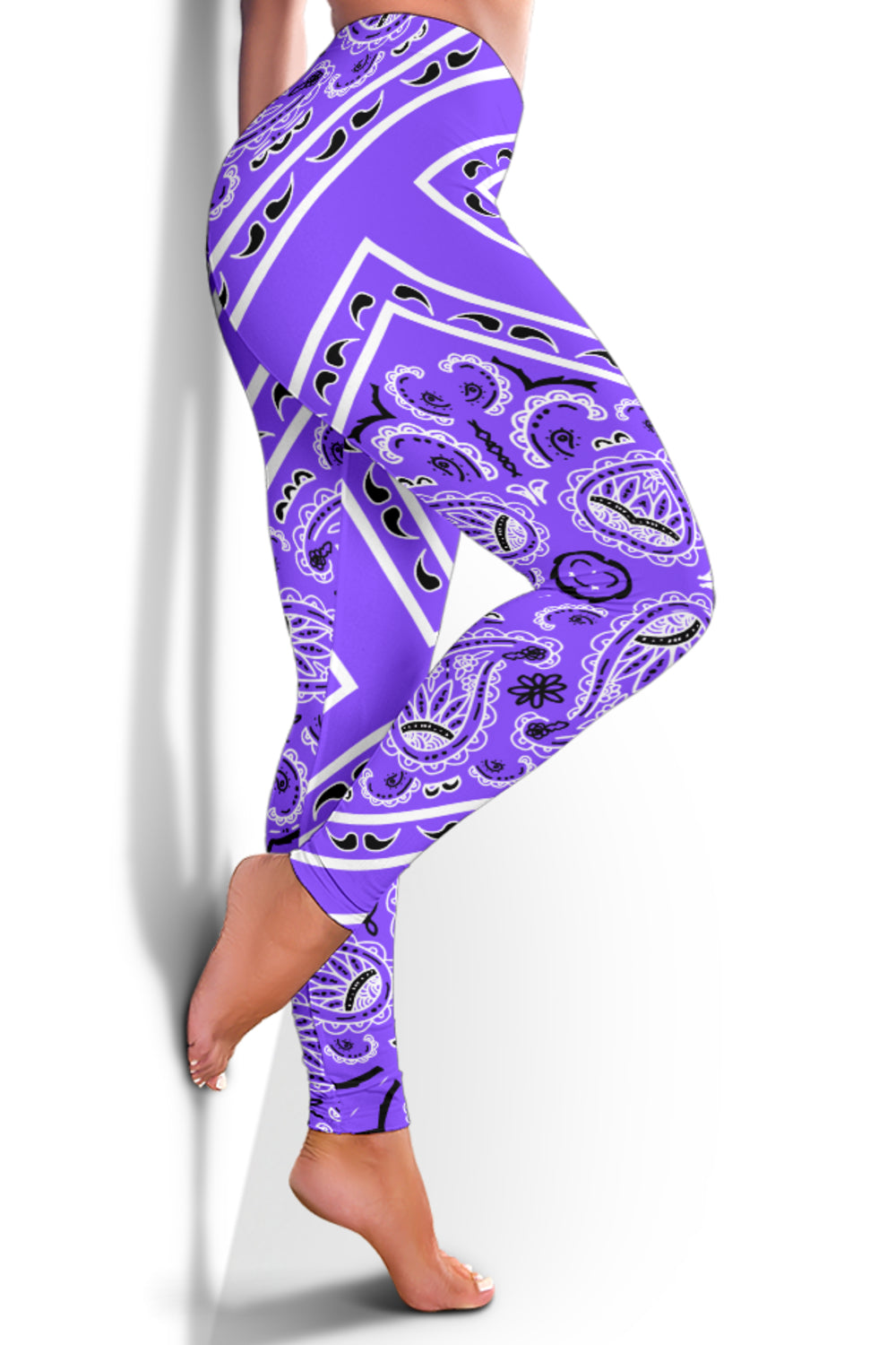 Women's Leggings - Purple Total Bandana