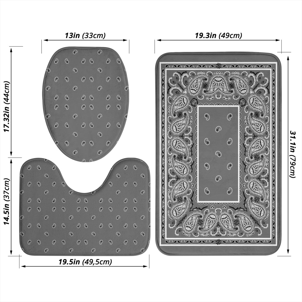 Bathroom Set - OG Gray Bandana 3 Pieces