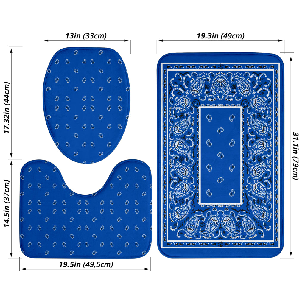 Bathroom Set - OG Blue Bandana 3 Pieces