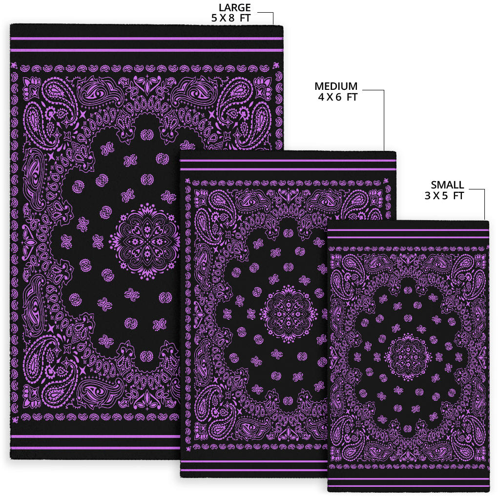 Area Rug One - Magenta on Black