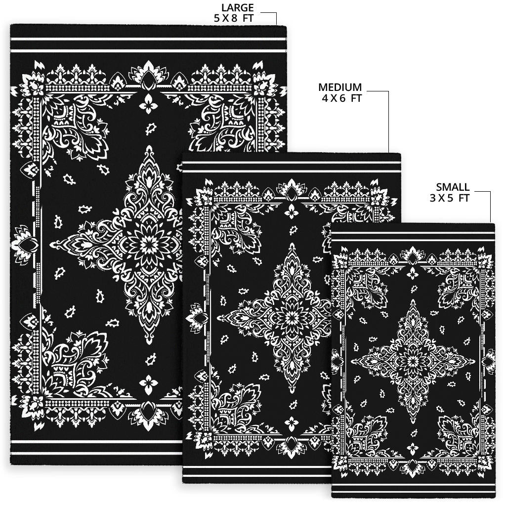 Area Rug Two - White on Black