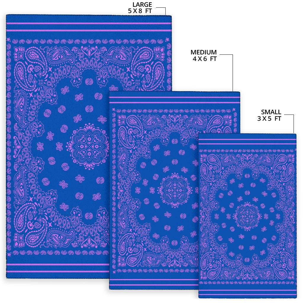 Area Rug One - Magenta on Cobalt