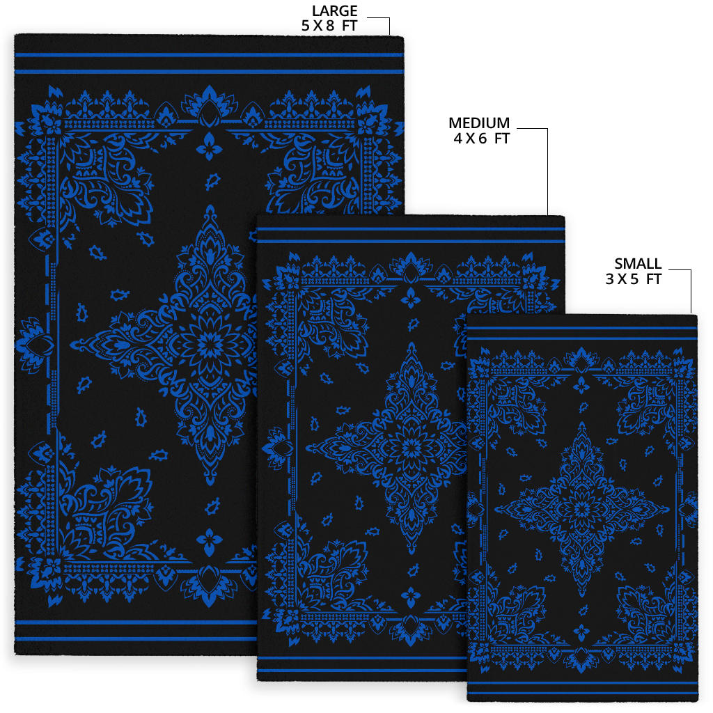 Area Rug Two - Cobalt on Black