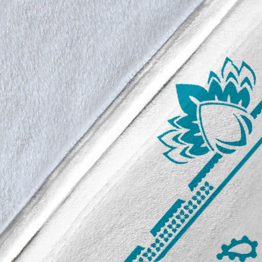 Ultra Plush 3 Teal on White Bandana Throw Blanket