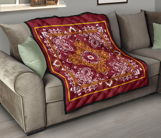 Quilt 3 Gold White Bandana Quilt